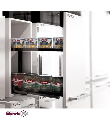 سوپر جا بطری زیر صفحه استیل وشیشه ریل از کف یونیت عرض 40 فانتونی fantoni کد F-0F-341-01